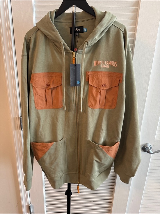 Cookies Other - New! Cookies Workwear Zip Up Hoodie is styled in olive with rust-colored pockets